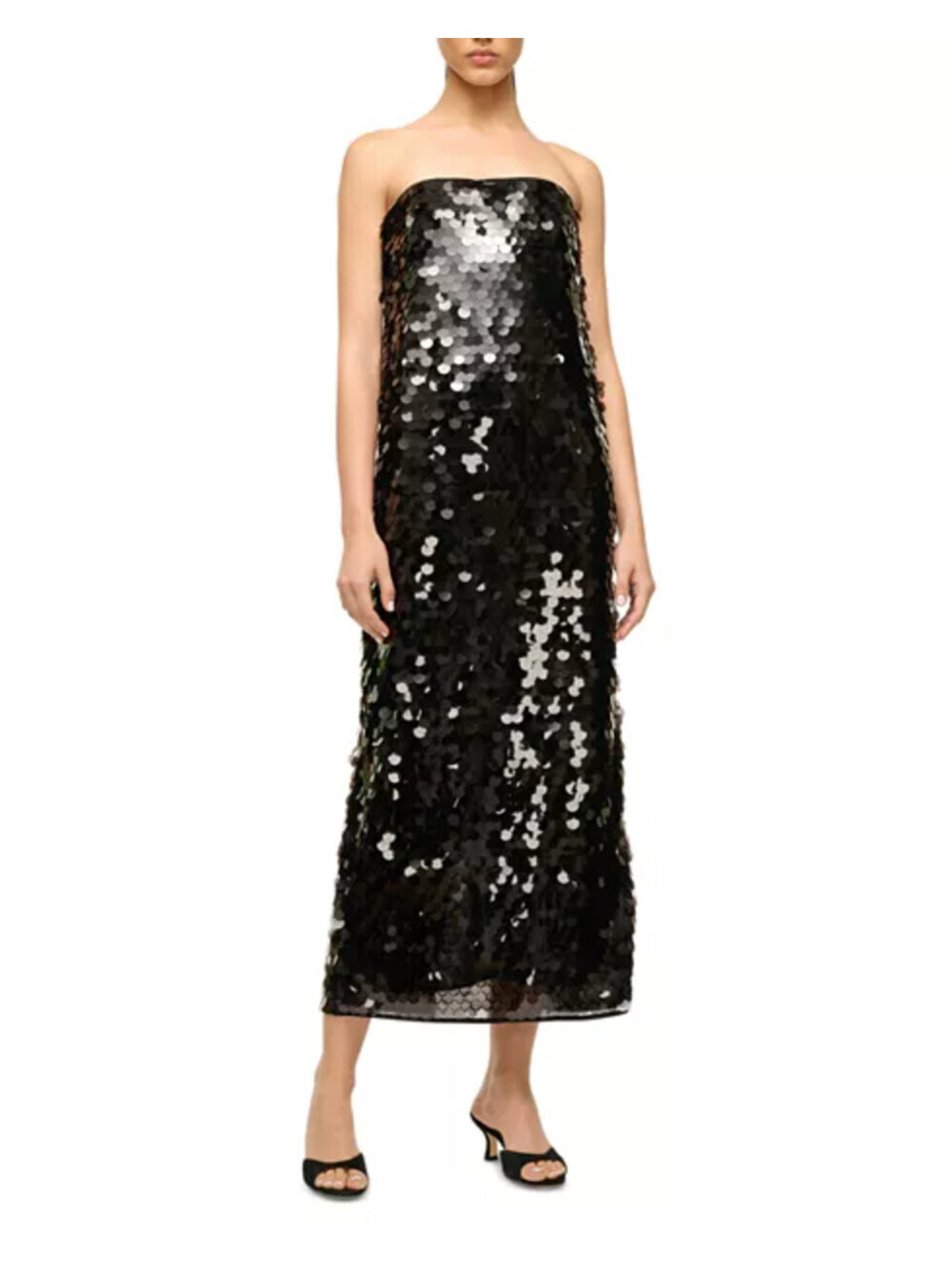 NWT STAUD Casey Beaded Black Large Sequin Designer Dress Cocktail 4/small